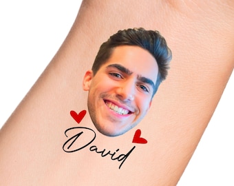 Custom Face Temporary Tattoo / Custom Words Tattoo
