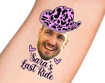 Custom Face Temporary Tattoo / Grooms Face Tattoo / Bachelorette Party Favors