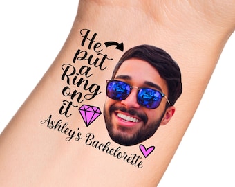 Bachelorette Party Custom Temporary Tattoo / Personalized Grooms Face Tattoo