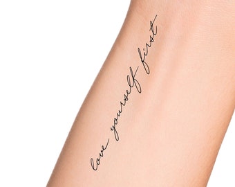 Love yourself first Temporary Tattoo