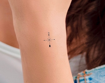 Compass Arrow Temporary Tattoo