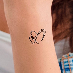 2 Hearts Temporary Tattoo
