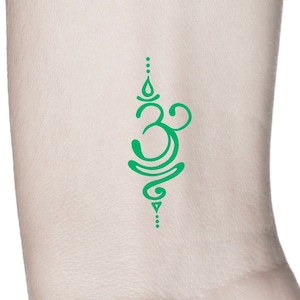 Sanskrit Breathe Temporary Tattoo / green Sanskrit tattoo