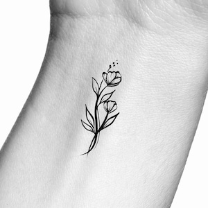 Wildflowers Temporary Tattoo / floral tattoo / flower tattoos