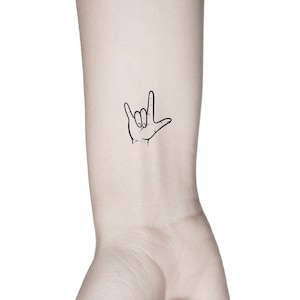 ILY Sign Language Temporary Tattoo / I Love You Tattoo
