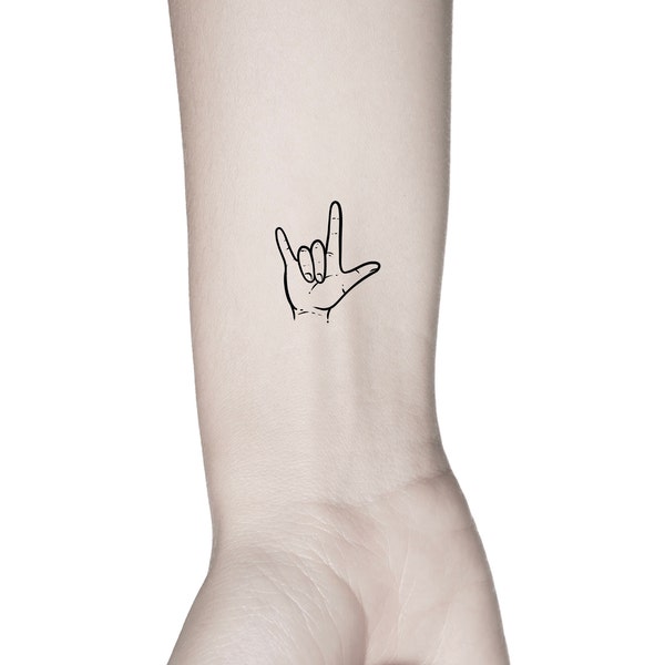 ILY Sign Language Temporary Tattoo / I Love You Tattoo