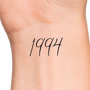 1994 Year Temporary Tattoo Numbers Tattoo birth year tattoo