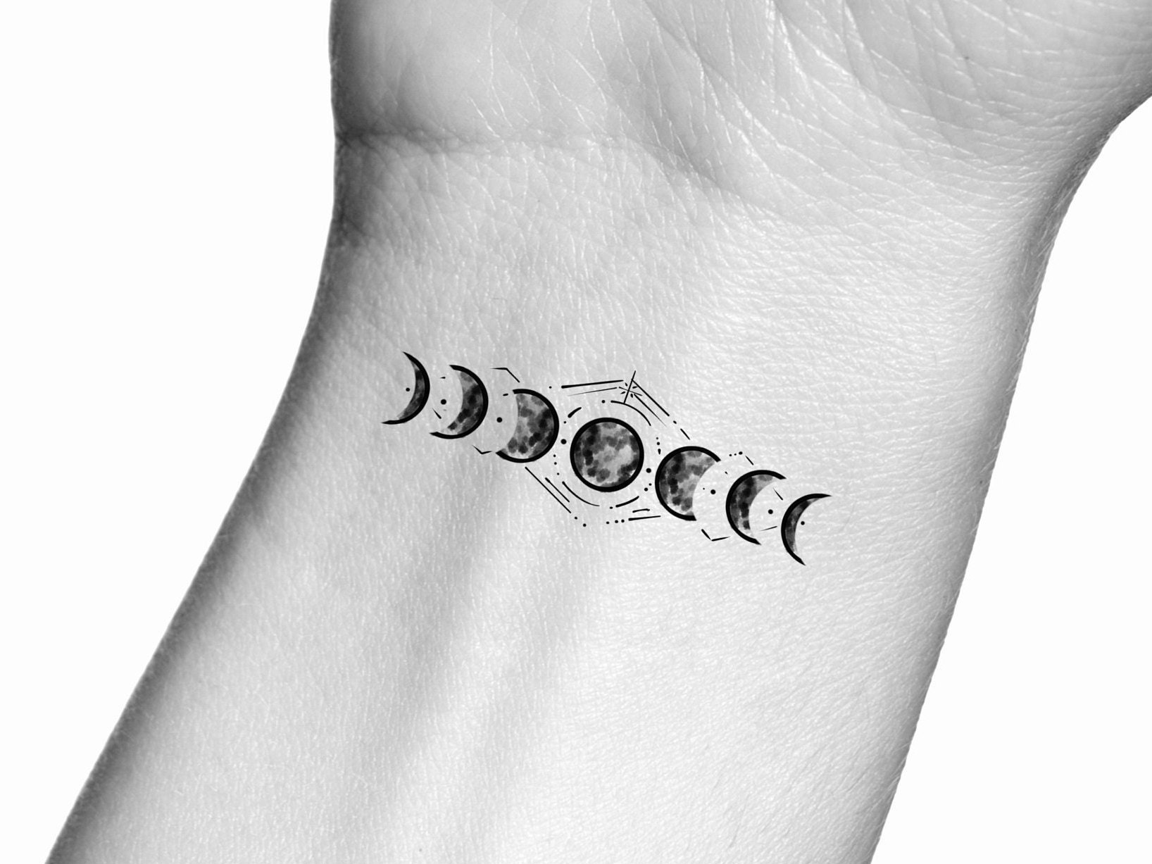 Moon Phases Temporary Tattoo - Etsy Australia Moon Phases Temporary Tattoo - Etsy Australia