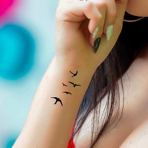 Black Birds Temporary Tattoo