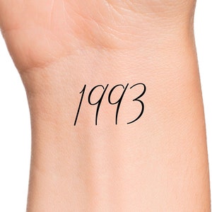 1993 Year Temporary Tattoo Numbers Tattoo Birth Year Tattoo