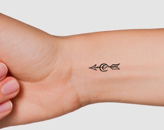 Moon Arrow Temporary Tattoo - Etsy Australia Moon Arrow Temporary Tattoo - Etsy Australia
