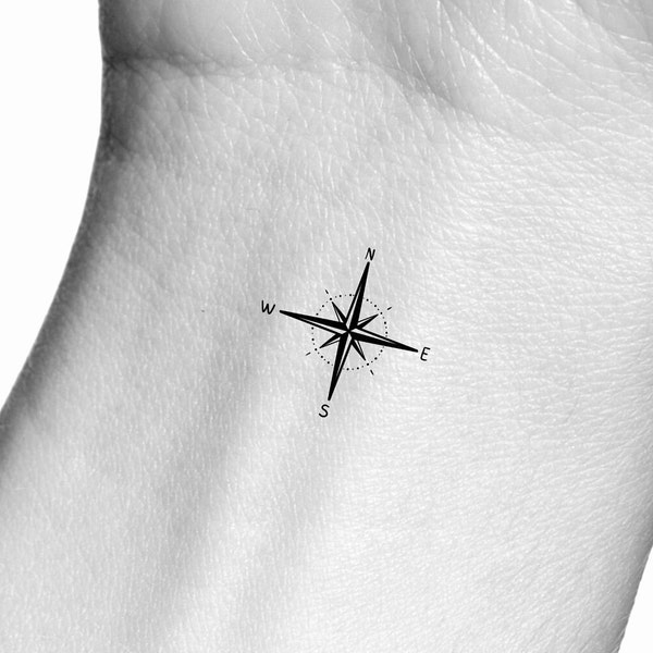 Small Compass Temporary Tattoo