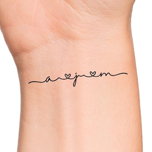 Custom Initials Temporary Tattoo