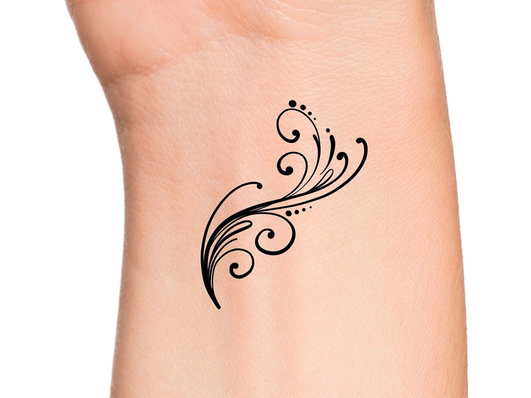 Flower and Swirl Tattoo Ideas