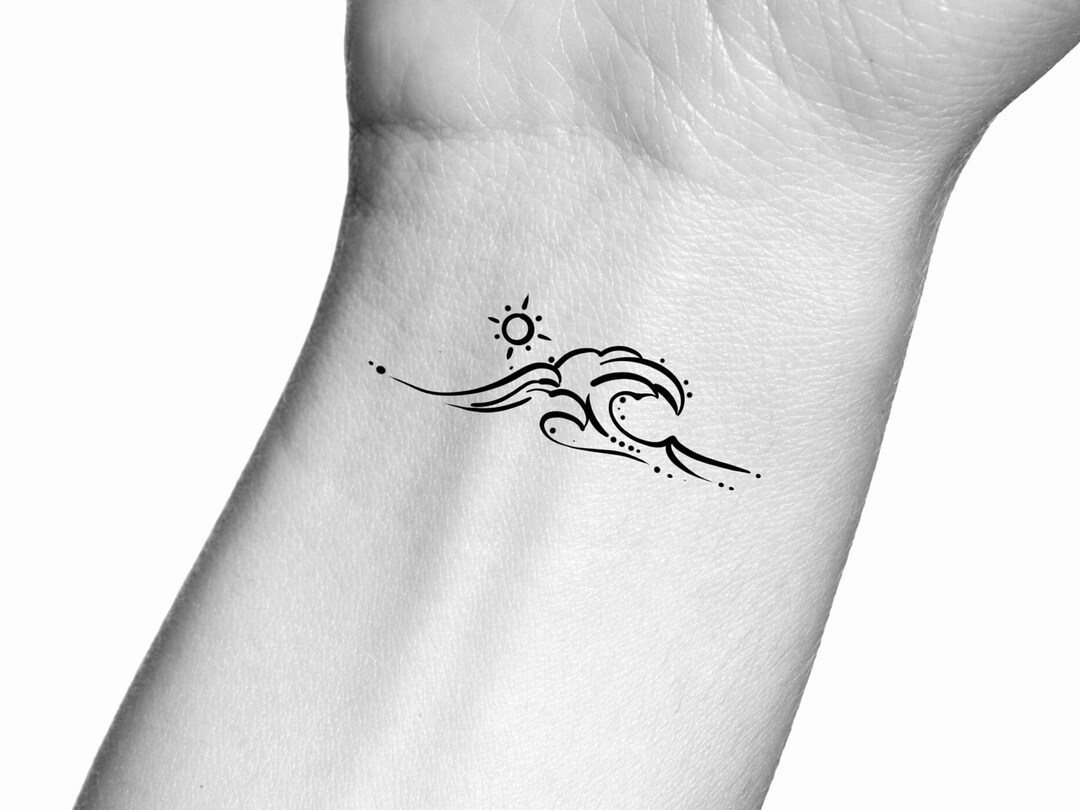 Sun Wave Temporary Tattoo - Etsy, image size:1080x810