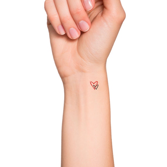Two Tiny Hearts Temporary Tattoo - Etsy