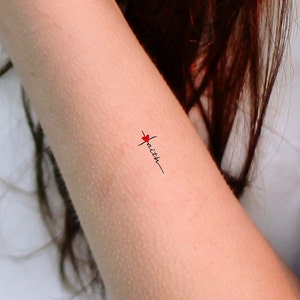 Faith Heart Cross Temporary Tattoo / religious tattoo