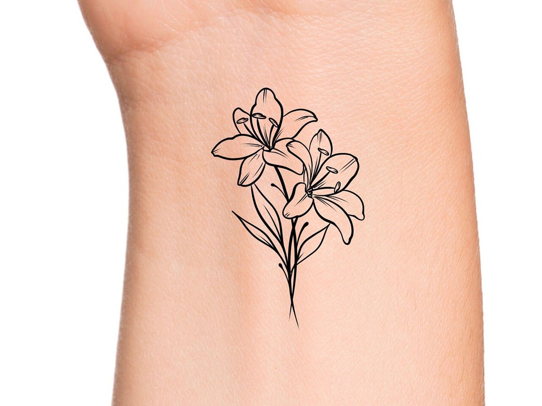み*子様 送料込み即日発送　theredthread tattoo lily t Lily Temporary Tattoo - Etsy Israel