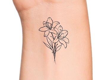 Lily Temporary Tattoo Etsy