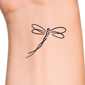 Dragonfly Line Temporary Tattoo