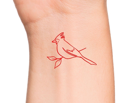 Cardinal Temporary Tattoo / Red Bird Tattoo - Etsy