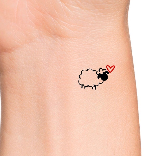 Sheep Heart Temporary Tattoo