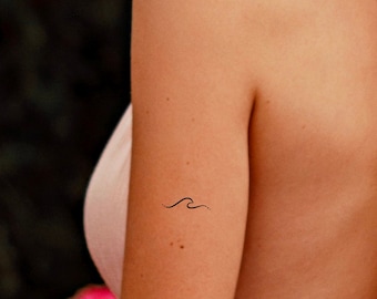 Minimalist Wave Temporary Tattoo