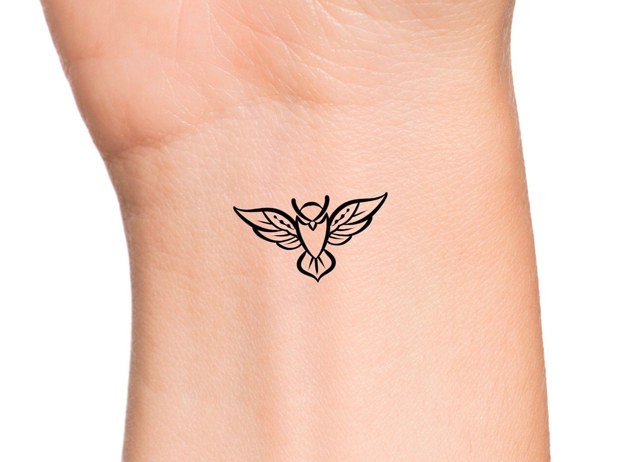 Illuminati Owl Temporary Tattoo Sticker - OhMyTat