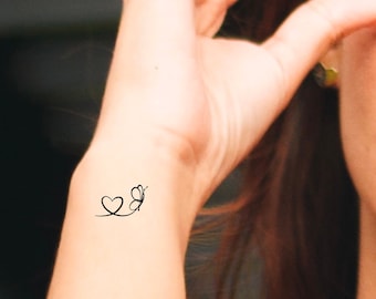 Butterfly Heart Temporary Tattoo