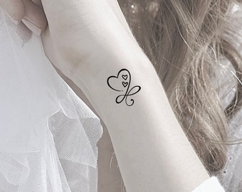 Heart Infinity Temporary Tattoo