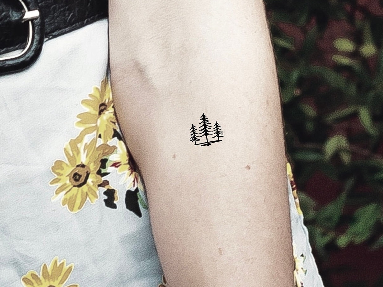 Realistic Pine Tree Forearm Tattoo - wide 9