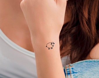 Minimalistisches Schaf temporäres Tattoo