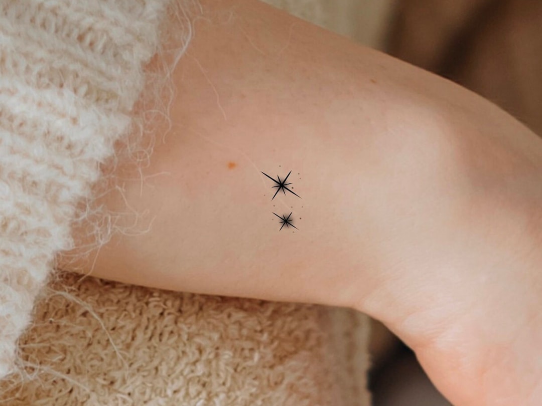 2 Stars Temporary Tattoo / Second Star to the Right Tattoo - Etsy