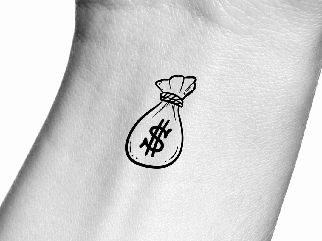 Money Bag Temporary Tattoo Etsy