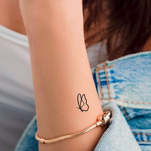 1 line Butterfly Temporary Tattoo