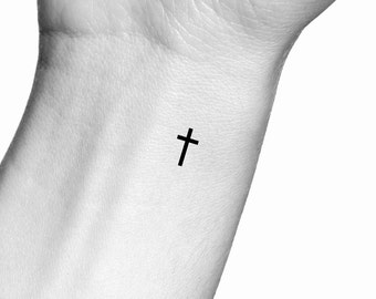 Small Cross Temporary Tattoo / Religious Tattoo