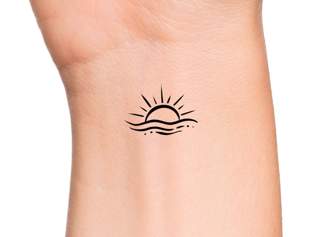 Sun Wave Sunset Temporary Tattoo Etsy sun-wave-sunset-temporary-tattoo-etsy