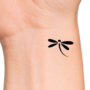 Dragonfly Temporary Tattoo / small dragonfly silhouette