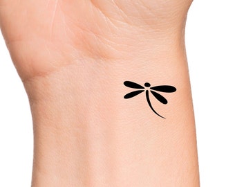 Dragonfly Temporary Tattoo / small dragonfly silhouette