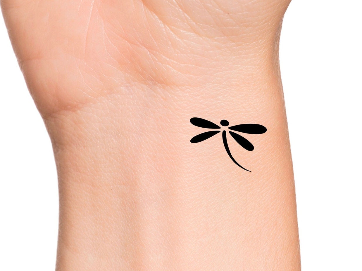 Dragonfly Temporary Tattoo / Small Dragonfly Silhouette - Etsy Denmark