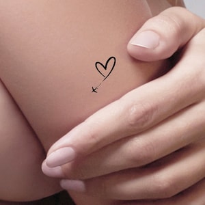 Airplane Heart Temporary Tattoo