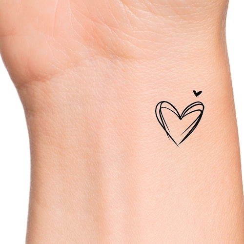Butterfly Heart Temporary Tattoo Etsy