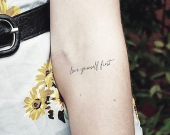 Love yourself first Temporary Tattoo