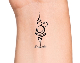 Breathe Sanskrit Temporary Tattoo