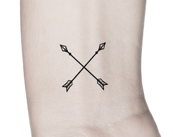 Arrows Cross Temporary Tattoo