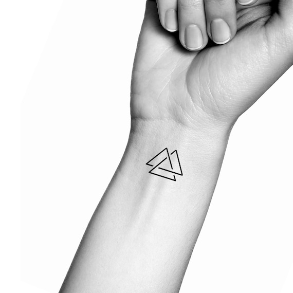 Image result for meaning of 3 triangles in a row tattoo  Small geometric  tattoo Geometric tattoo meaning Triangle tattoos