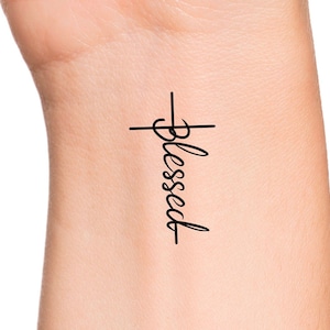 Blessed Cross Temporary Tattoo / Religious Tattoo