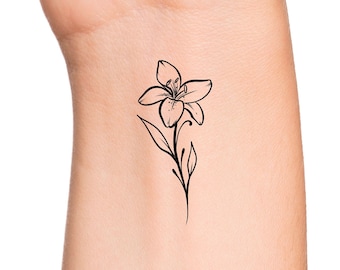 Lily Flower Temporary Tattoo / floral tattoos