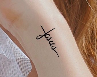 Jesus Cross Temporary Tattoo / religious tattoos