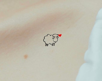 Sheep Heart Temporary Tattoo